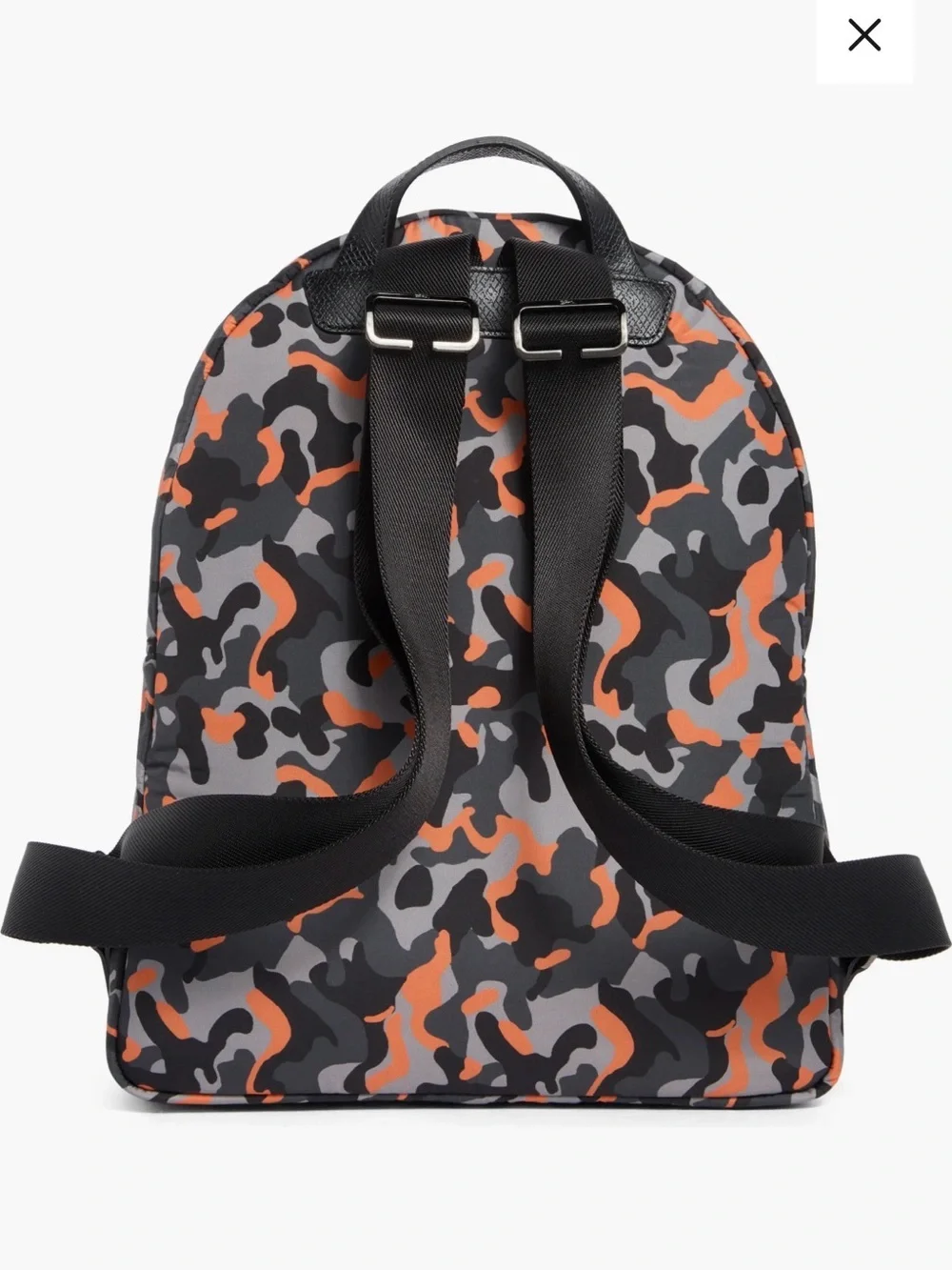 Longchamp Camouflage Backpack in Black, Gray & Orange